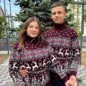 Светр "Різдвяний олень" з горлом