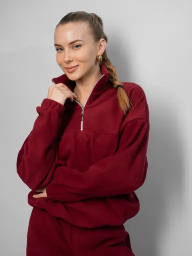 Жіночий теплий зимовий костюм вільного крою з кофтою та штанами палаццо з дабл флісу