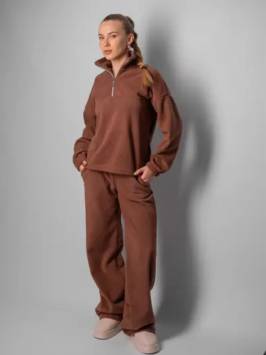 Теплий зимовий комплект вільного крою (Кофта + Штани Палаццо) - Зображення 5