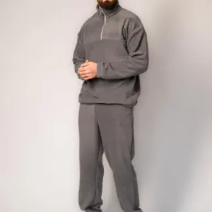 Чоловічий костюм з дабл флісу (Кофта + Широкі штани Палаццо) / Теплий комплект Wide Leg Оверсайз
