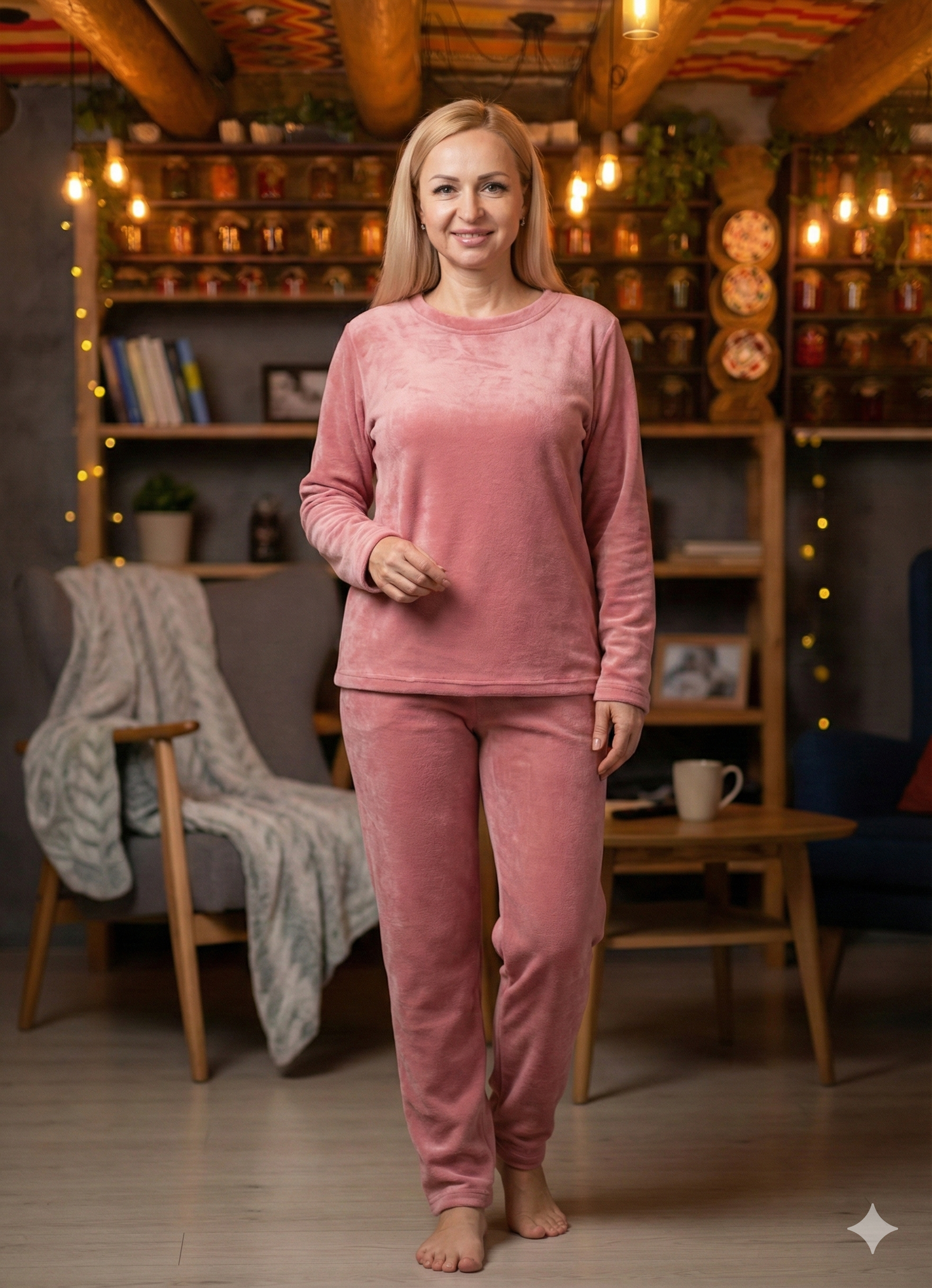 Тепла махрова піжама (Кофта + Штани) / Затишний домашній костюм із двосторонньої махри - Зображення 7