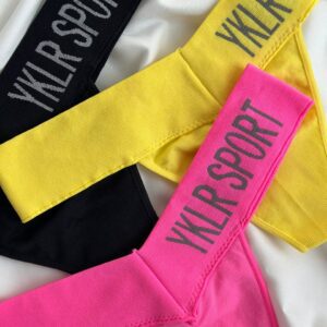 Набір жіночих трусиків з мікрофібри трьох кольорів (чорний, жовтий, рожевий)